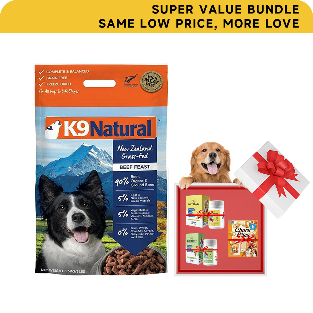 K9 NATURAL Beef Freeze Dried Dog Food 3.6kg Bundles | Freeze Dried