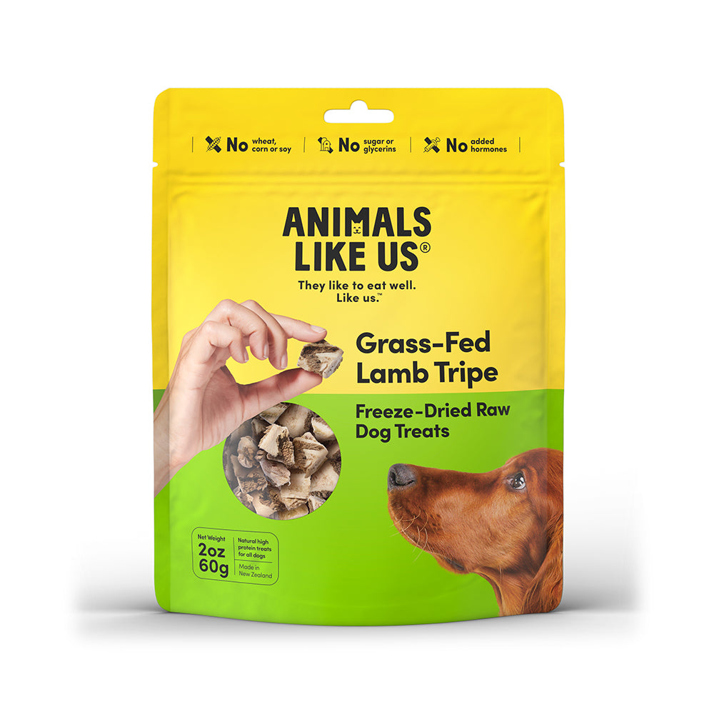 ANIMALS LIKE US Grass Fed Lamb Tripe Freeze Dried Raw Dog Treats 60g Petso