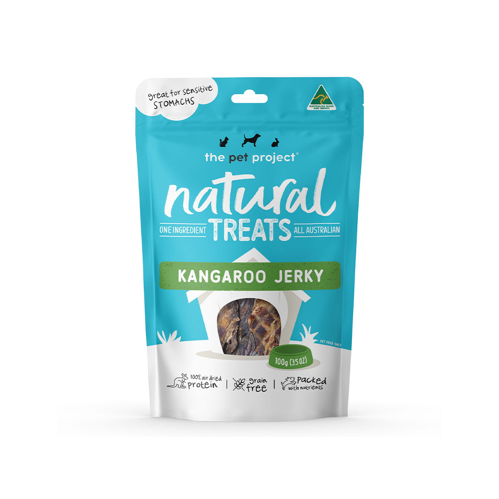 THE PET PROJECT Kangaroo Jerky 100g Dog Natural Treats Petso Au