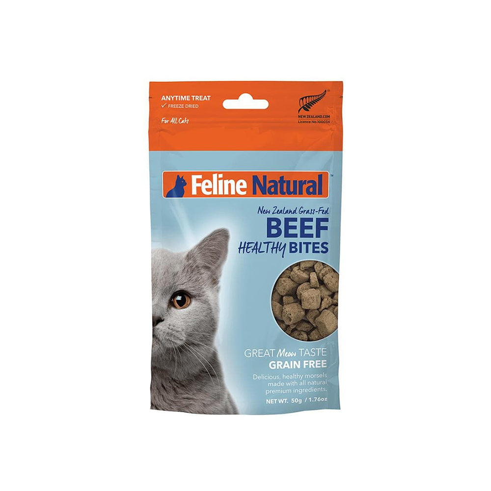 Feline Natural Beef Healthy Bites 50g Dry Cat Treat Petso Au