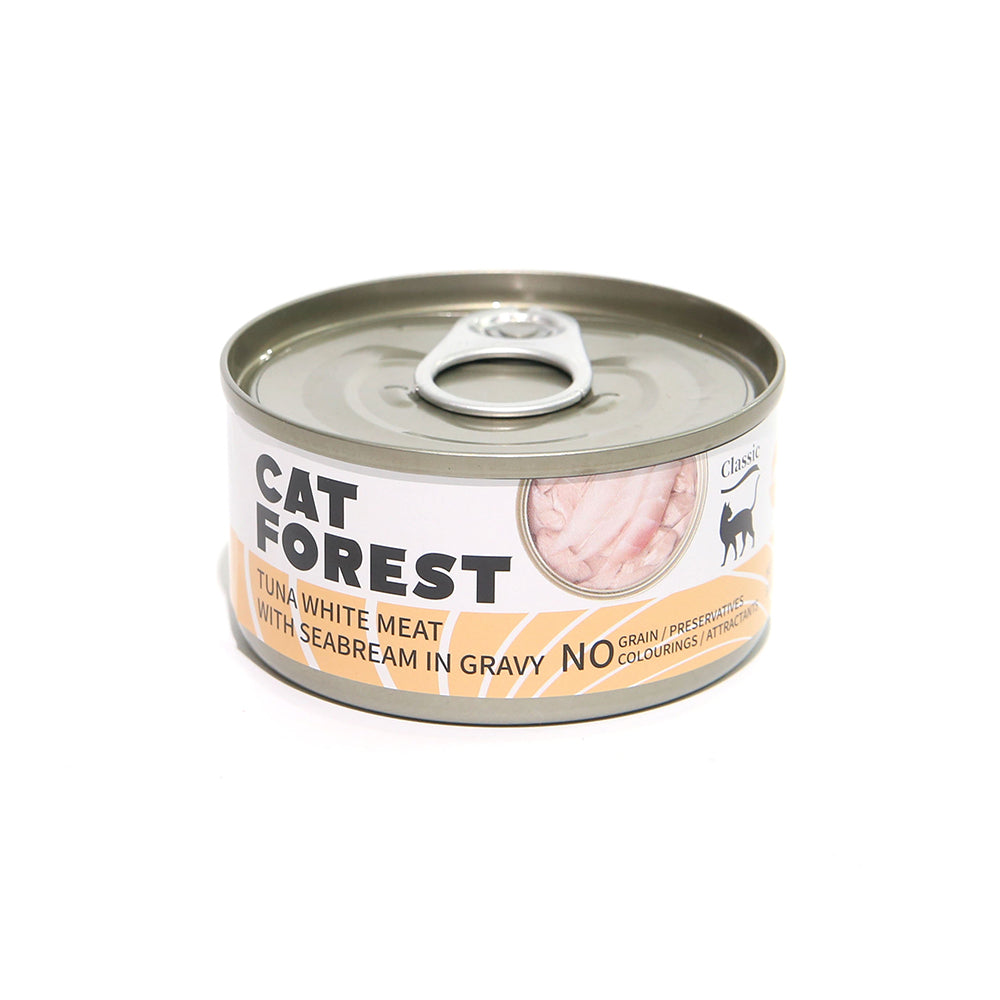 CAT FOREST Classic Tuna White Meat with Seabream in Gravy Canned