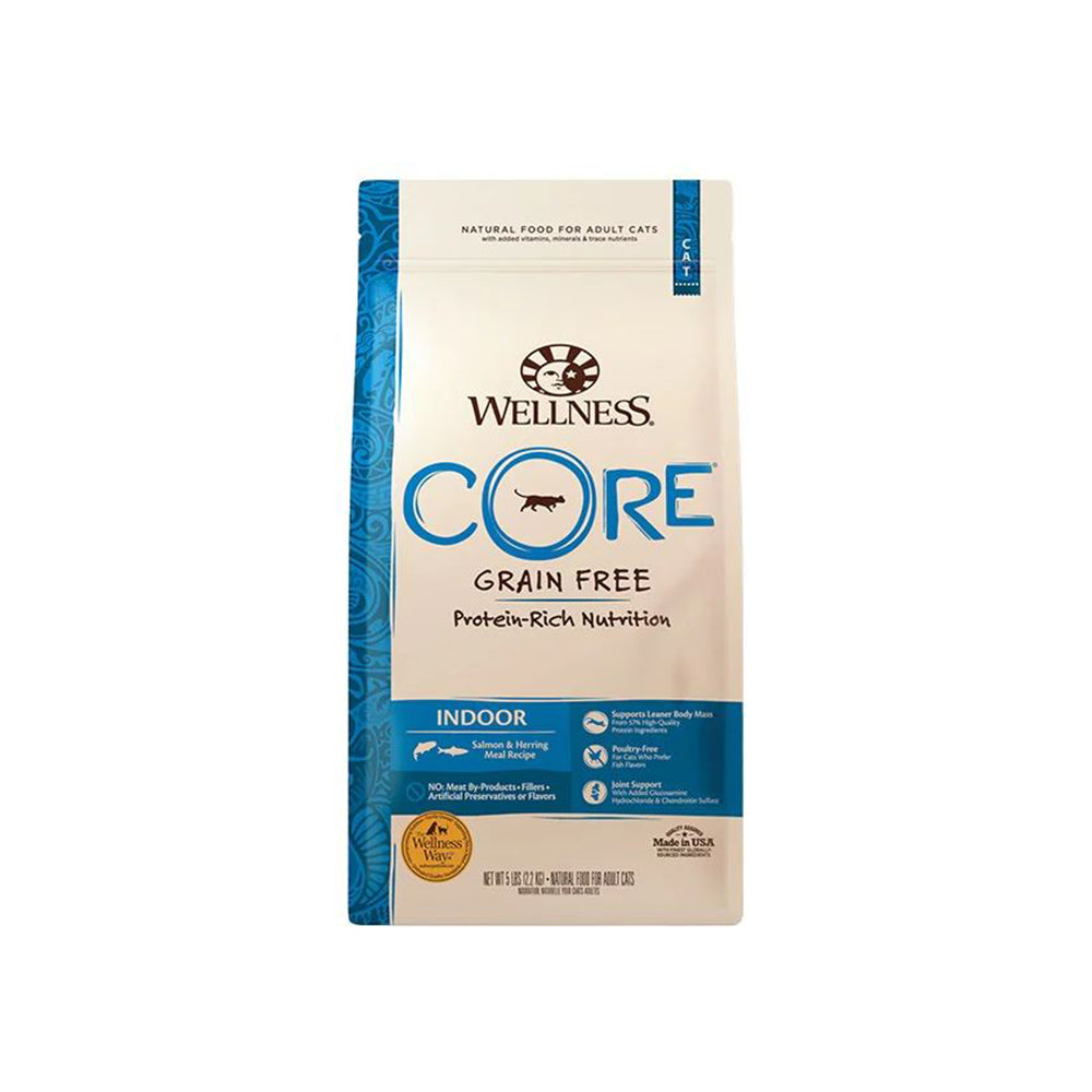 WELLNESS Core Grain Free Salmon Herring Indoor Dry Cat Food 2.27