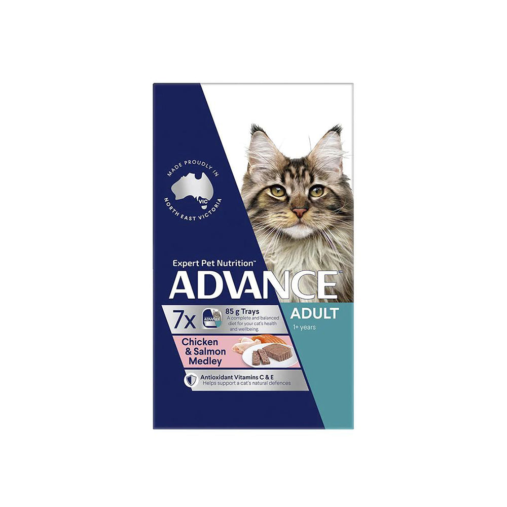 ADVANCE Chicken Salmon 7x85g Adult Wet Cat Food Petso Au