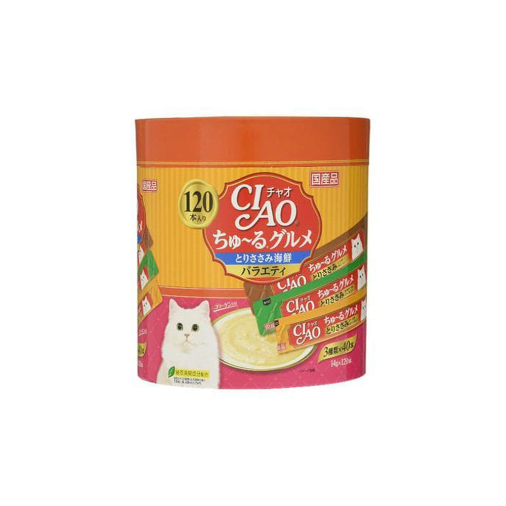 CIAO Churu Gourmet Chicken Seafood Variety 120pcs Cat Treats Petso