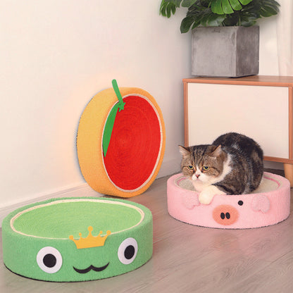 Cartoon Round Cat Scratcher - 40X40X10cm