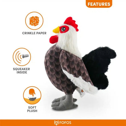 FOFOS Rooster Plush Squeaky Dog Toy