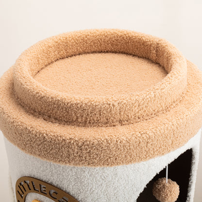 MARTINA Milk Tea Cup Dual-Level Cat Condo