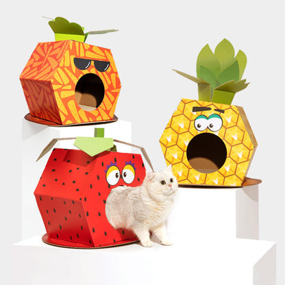 FOFOS Strawberry Cat Scratcher House