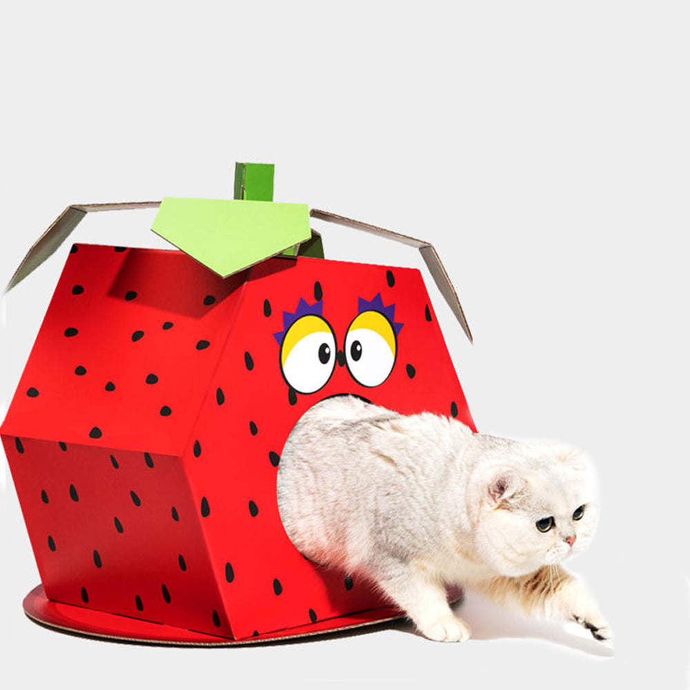 FOFOS Strawberry Cat Scratcher House