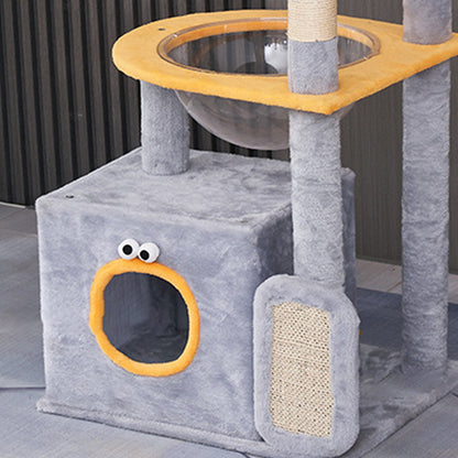 Colorful Monster Sisal Cat Tree With Space Capsule