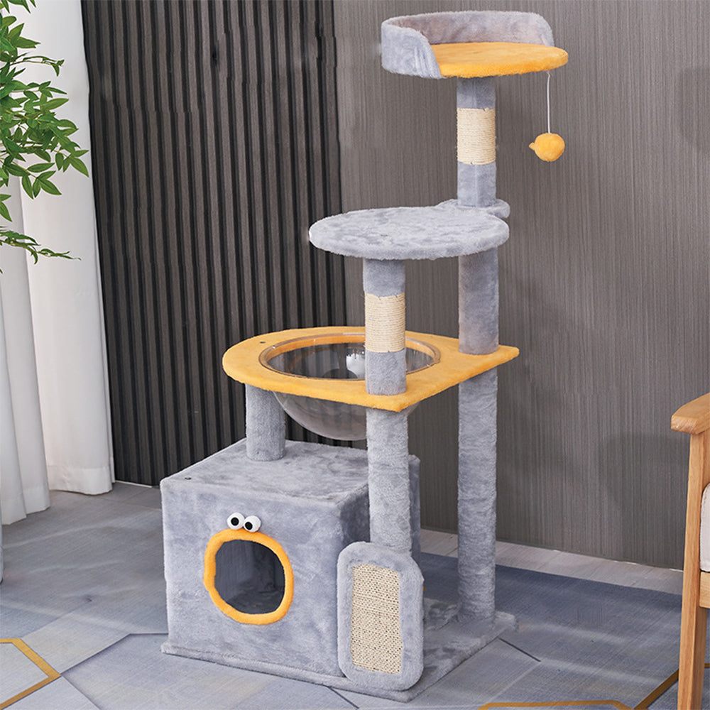 Colorful Monster Sisal Cat Tree With Space Capsule