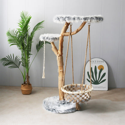 CMISSTREE Modern Cat Tree with Hanging Hammock