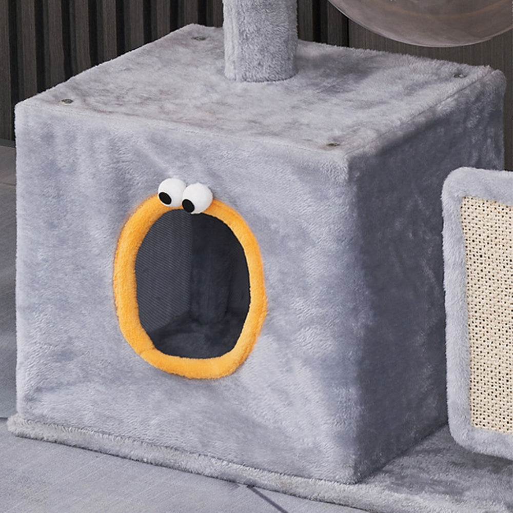 Colorful Monster Sisal Cat Tree With Space Capsule