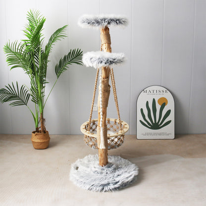 CMISSTREE Modern Cat Tree with Hanging Hammock