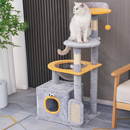 Colorful Monster Sisal Cat Tree With Space Capsule