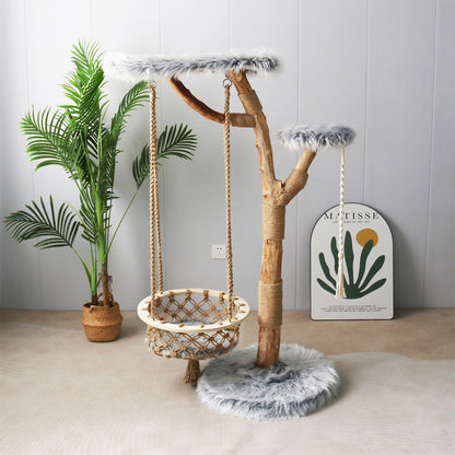 CMISSTREE Modern Cat Tree with Hanging Hammock