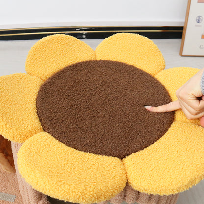 CMISSTREE Heart Shaped Cat House with Sunflower Cat Tree