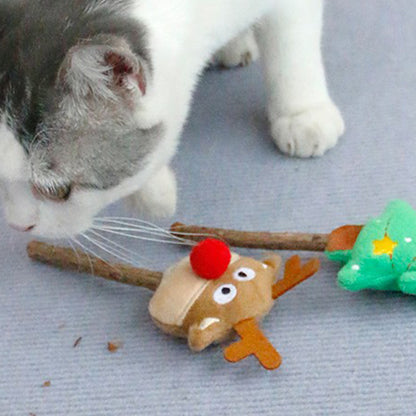 CATS TOY Wood Day Christmas Elk Polygonum Molar Stick