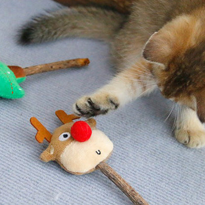 CATS TOY Wood Day Christmas Elk Polygonum Molar Stick