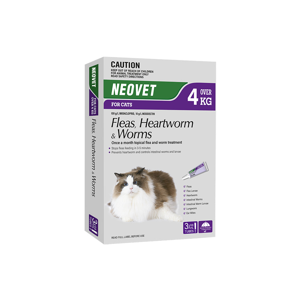 NEOVET Flea And Worming For Cats Over 4kg Purple