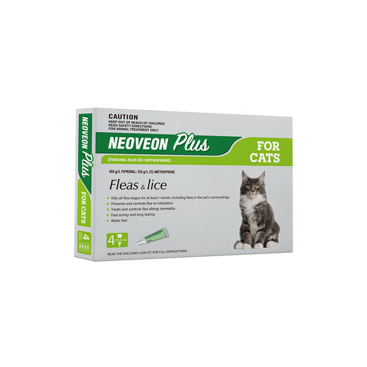 NEOVEON PLUS Fleas And Lice For Cats 4x0.5mL Tubes Green