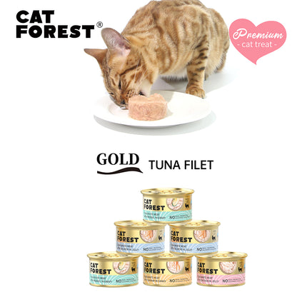 CAT FOREST Premium Tuna White Meat with Salmon in Jelly Canned Cat Food