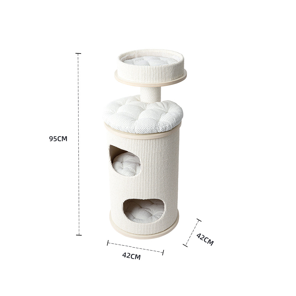 HONEYPOTCAT PURRING Multi-Level Sisal Barrel Cat Tower