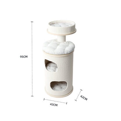 HONEYPOTCAT PURRING Multi-Level Sisal Barrel Cat Tower