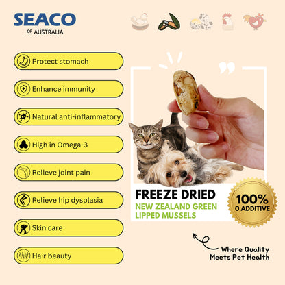 SEACO New Zealand Mussels Freeze Dried Pet Food 70g