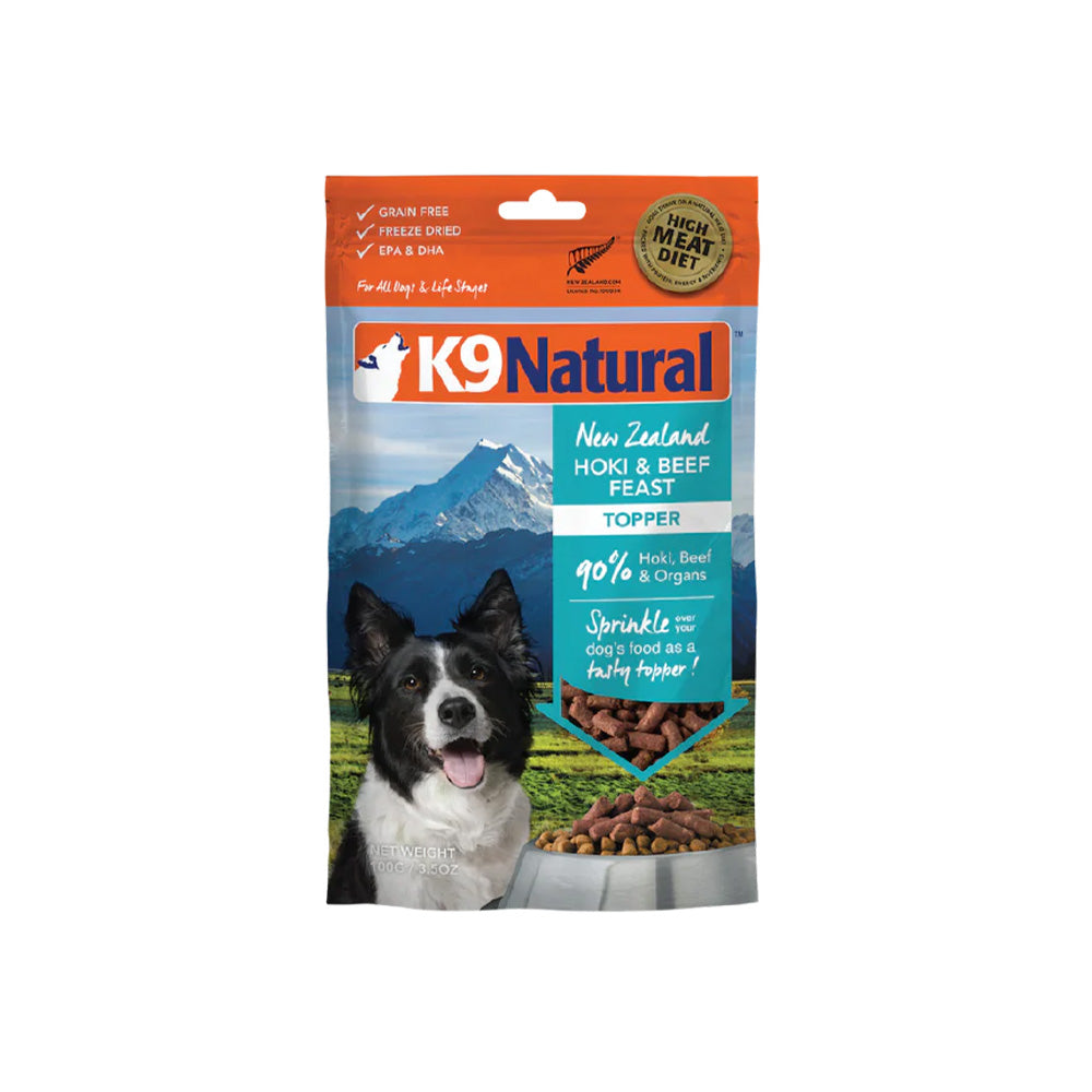 K9 Natural Freeze Dried Hoki & Beef Feast Topper 100g