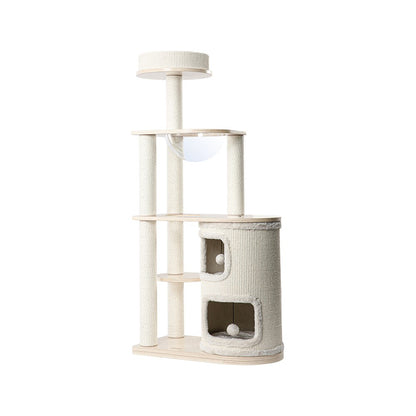 HONEYPOTCAT Fun Oasis Wood Cat Tree & Activity Barrel - 135cm