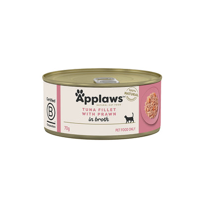 APPLAWS Tuna Fillet with Prawn Adult Canned Wet Cat Food 70g