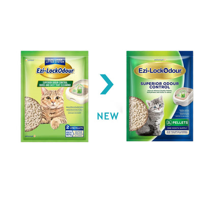 EZI-LOCKODOUR Zeolite Natural Mineral Cat Litter Pellets 2L