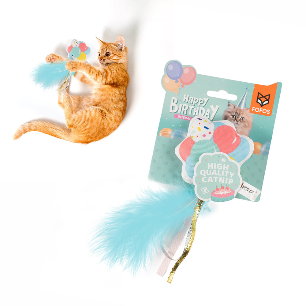 FOFOS Birthday Balloon Plush Catnip Cat Toy