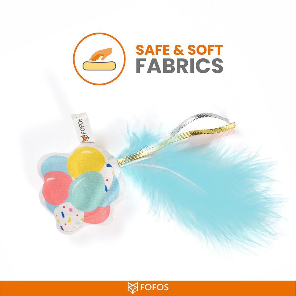 FOFOS Birthday Balloon Plush Catnip Cat Toy