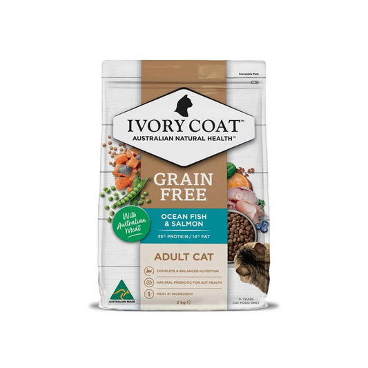 IVORY COAT Grain Free Ocean Fish & Salmon Adult Cat Food 2kg