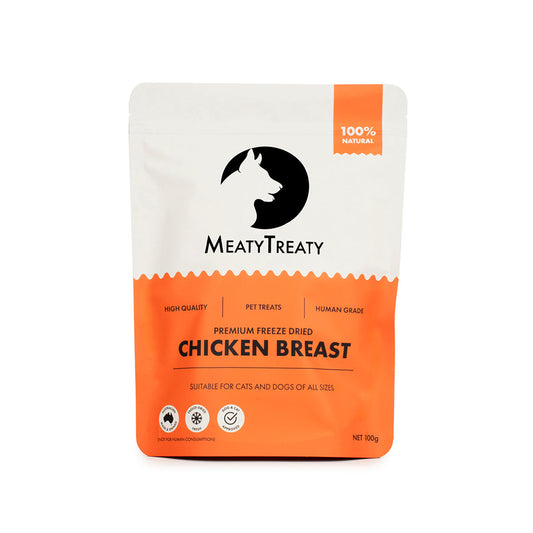 MEATY TREATY Chicken Breast Freeze Dried Dog & Cat Treats 100g