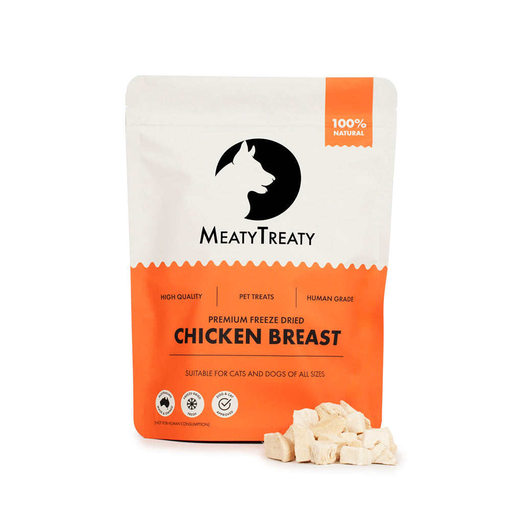 MEATY TREATY Chicken Breast Freeze Dried Dog & Cat Treats 100g