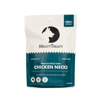 MEATY TREATY Chicken Neck Freeze Dried Dog & Cat Treats 100g