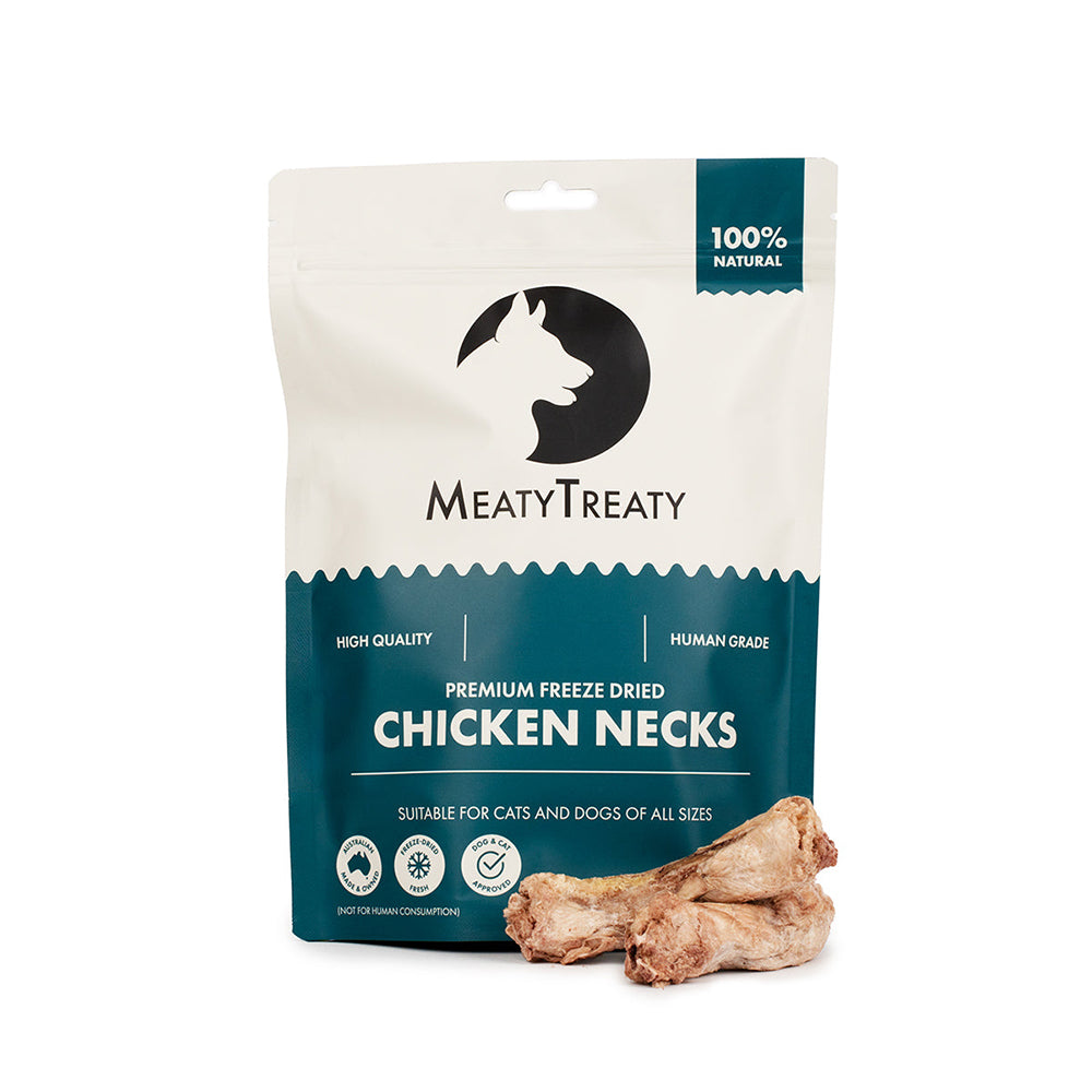 MEATY TREATY Chicken Neck Freeze Dried Dog & Cat Treats 100g