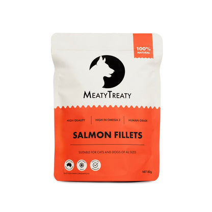 MEATY TREATY Salmon Fillet Freeze Dried Dog & Cat Treats 80g