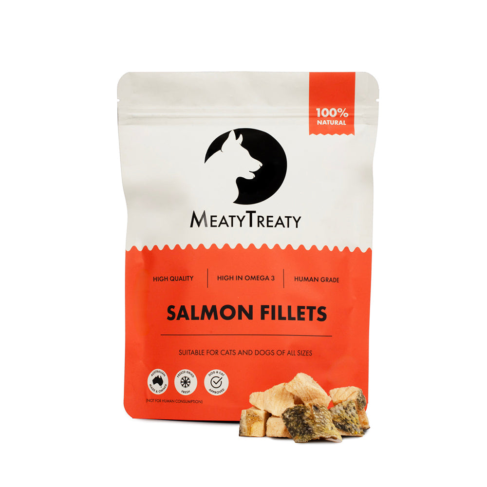 MEATY TREATY Salmon Fillet Freeze Dried Dog & Cat Treats 80g