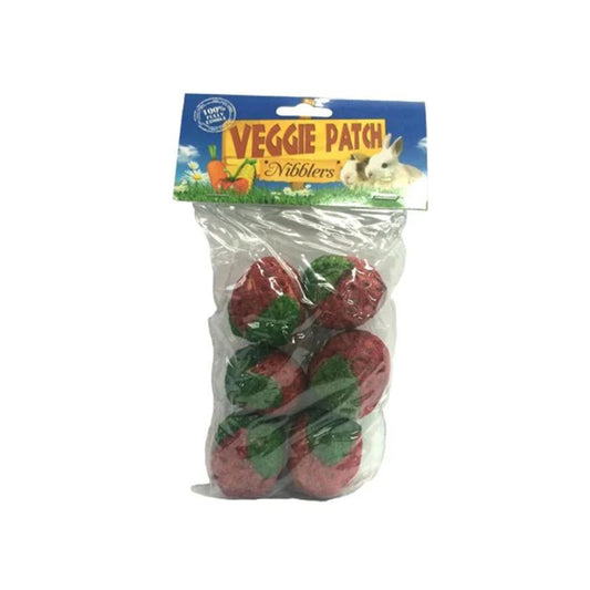 VEGGIE PATCH Nibblers Strawberries Small Animal Treat 6Pk