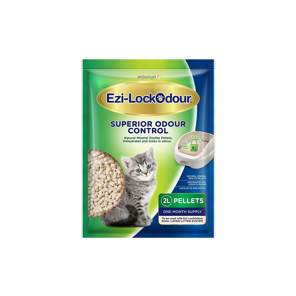 EZI-LOCKODOUR Zeolite Natural Mineral Cat Litter Pellets 2L