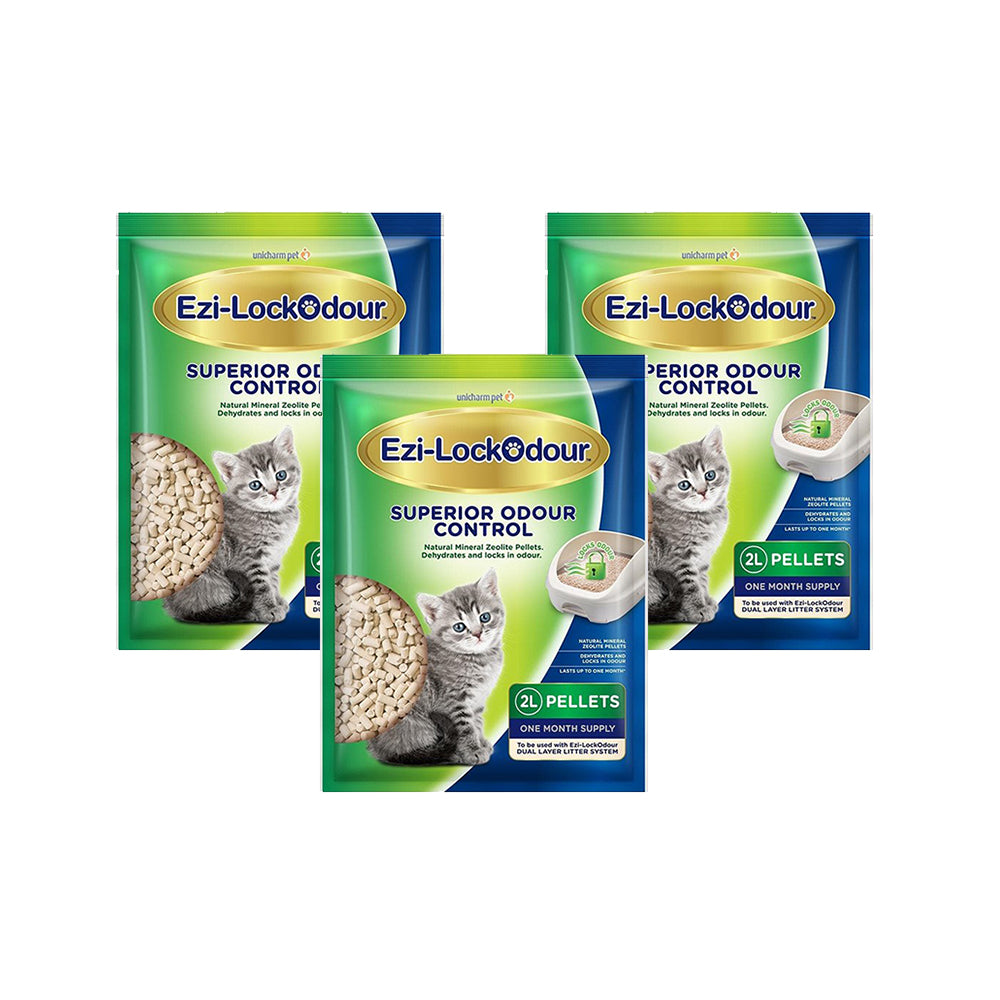 EZI-LOCKODOUR Zeolite Natural Mineral Cat Litter Pellets 2L