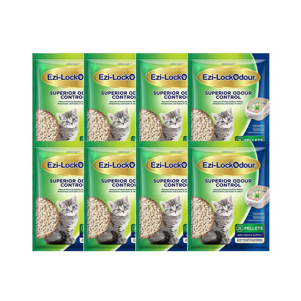 EZI-LOCKODOUR Zeolite Natural Mineral Cat Litter Pellets 2L