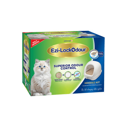 EZI-LOCKODOUR Dual Layer Hooded System Cat Litter Box