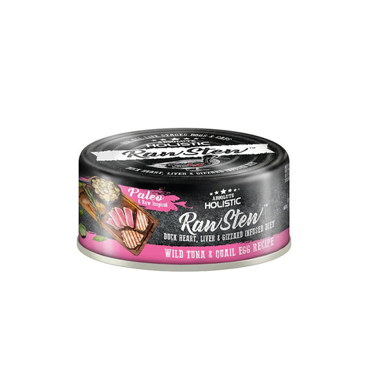 ABSOLUTE HOLISTIC Raw Stew Tuna & Quail Eggs Wet Canned Cat & Dog Food