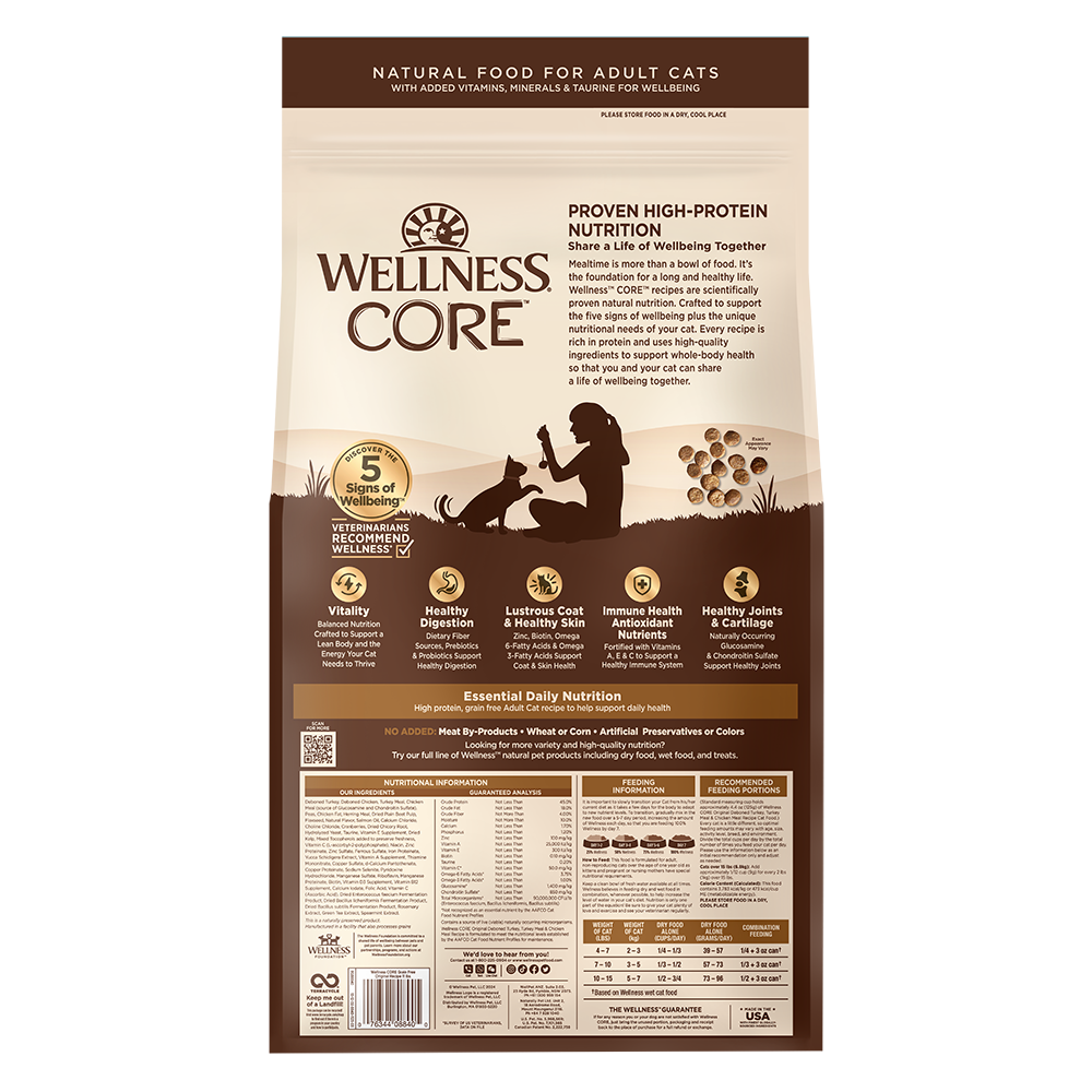 WELLNESS Core Grain Free Original Chicken & Turkey Dry Cat Food 2.27kg