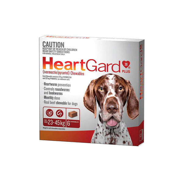 HEARTGARD Plus Brown Dog Chewables 6pcks Dog Deworming Petso Au